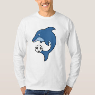 T-shirt Dauphin comme joueur de football avec balle de foo