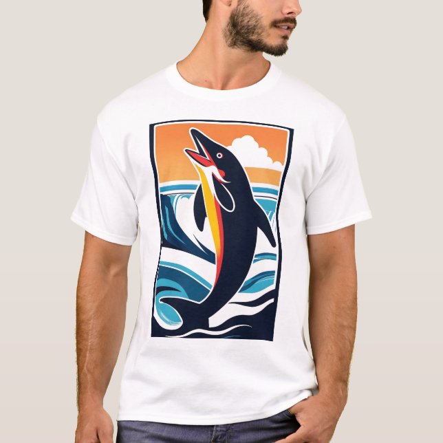 T-shirt Dauphin dans la mer - Majestic Marine Life (Devant)