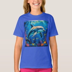 T-shirt Dauphin de peinture à l'huile
