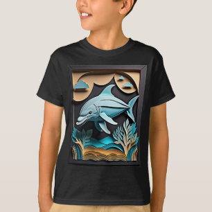 T-shirt Dauphin Design en papier 3D