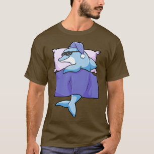 T-shirt Dauphin dormant avec couette et oreiller