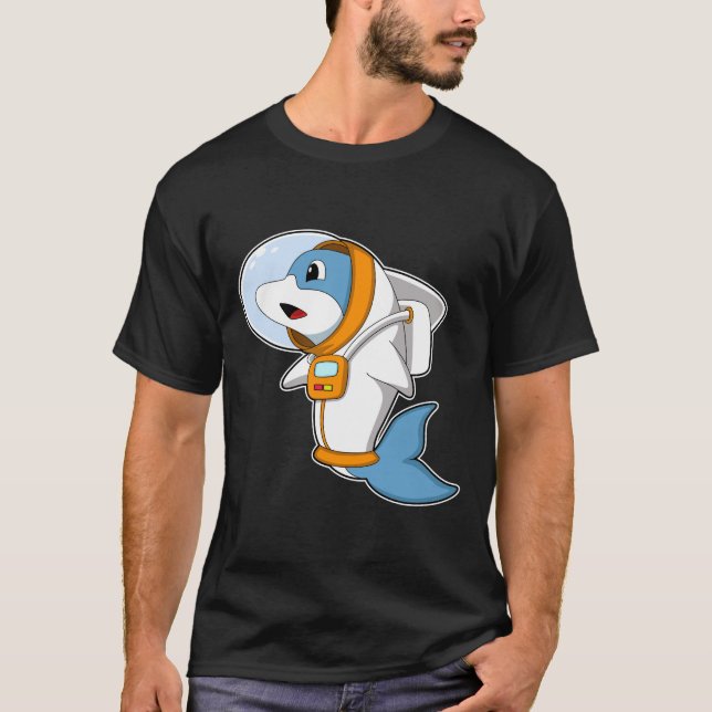 T-shirt Dauphin en astronaute avec costume (Devant)