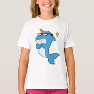 T-shirt Dauphin en licorne avec lunettes.PNG
