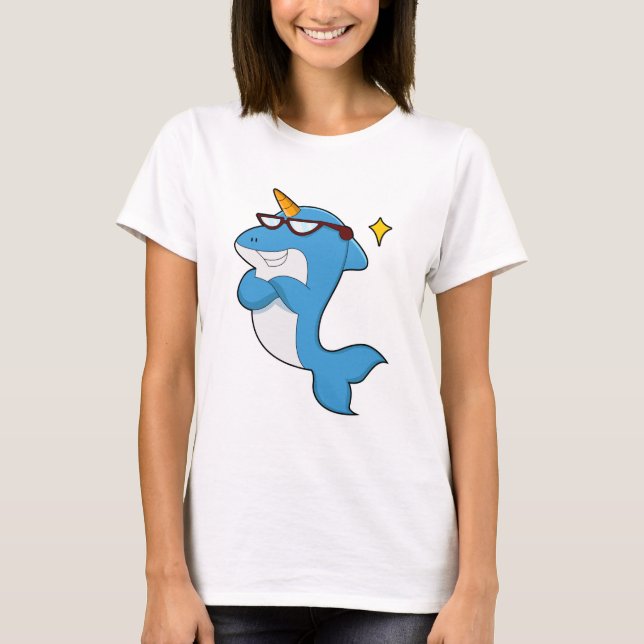 T-shirt Dauphin en licorne avec lunettes.PNG (Devant)