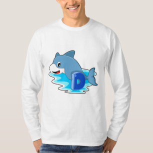 T-shirt Dauphin en natation avec lettre