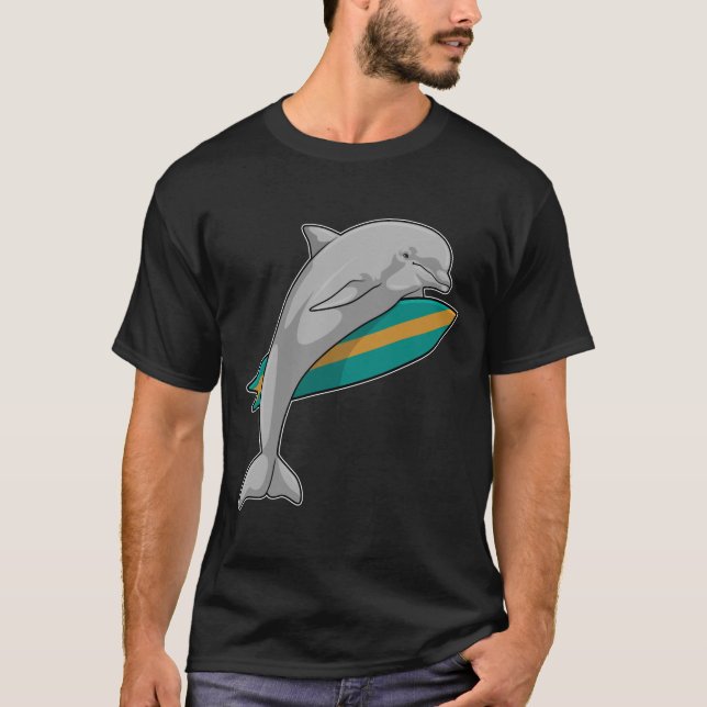 T-shirt Dauphin en surfeur avec Surfer (Devant)