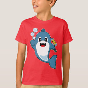 T-shirt Dauphin Hockey sur glace Baguette de hockey sur gl