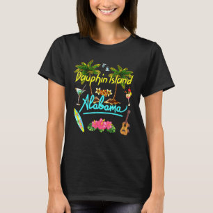 T-shirt Dauphin Island Alabama Beach Summer Palm Sun Set P