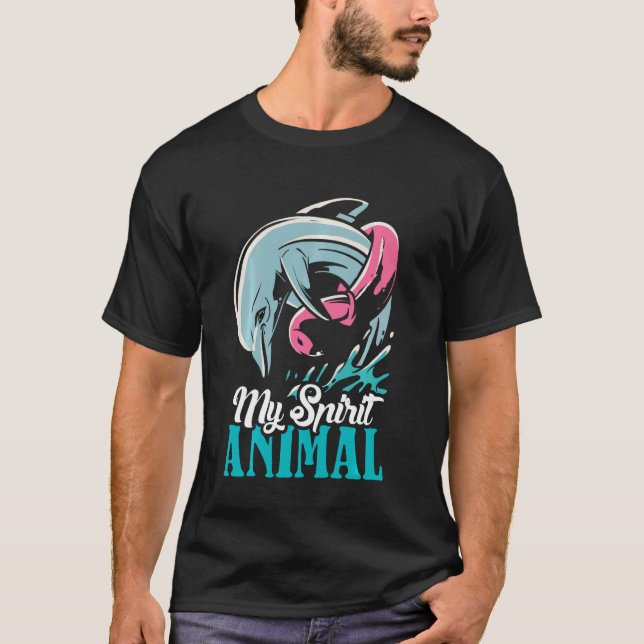 T-shirt Dauphin Mon Esprit Animal Dauphin Et Dauphin Long (Devant)