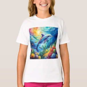 T-shirt Dauphin peint