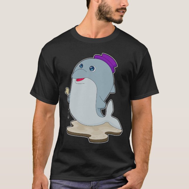 T-shirt Dauphin Pensioner bâton de marche (Devant)