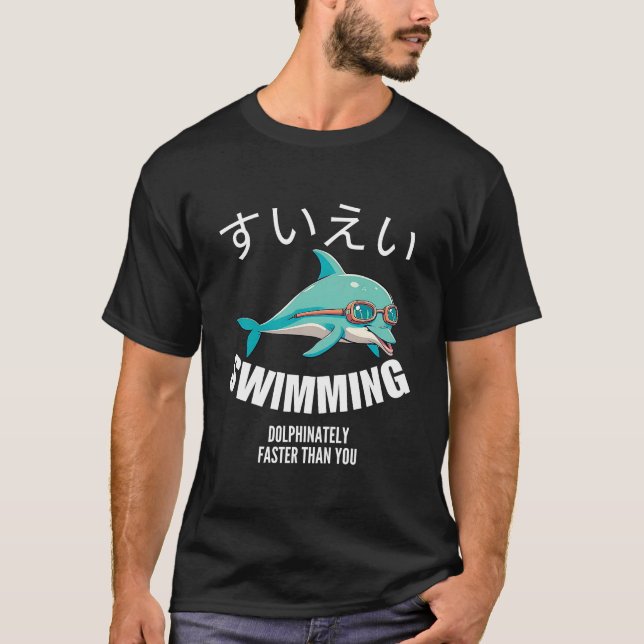 T-shirt Dauphin plus rapide que vous (Devant)