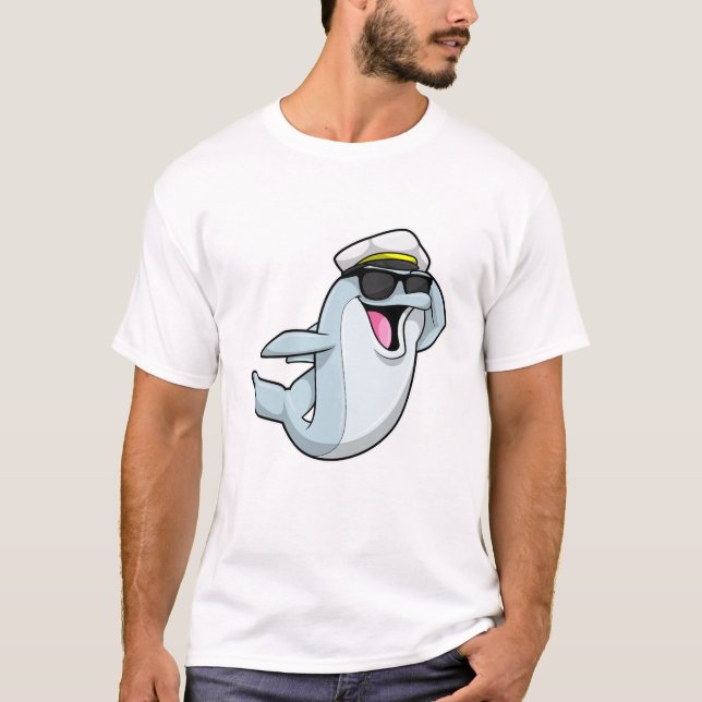T-shirt Dauphin policier avec casquette de police (Devant)