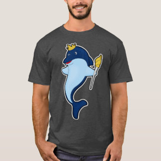 T-shirt Dauphin roi avec couronne de personnel