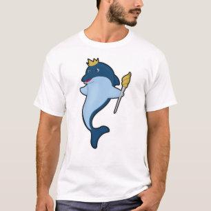 T-shirt Dauphin roi avec le personnel et la Couronne