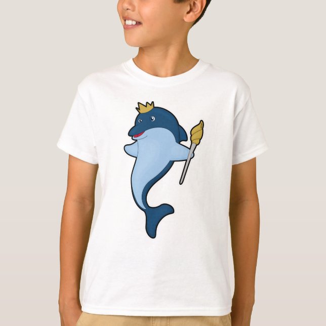 T-shirt Dauphin roi avec le personnel et la Couronne (Devant)