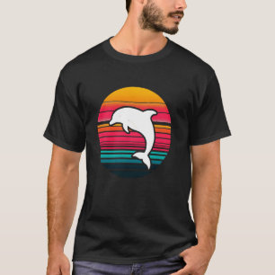 T-shirt Dauphin Silhouette Rétro Animal Marin Baleine Daup