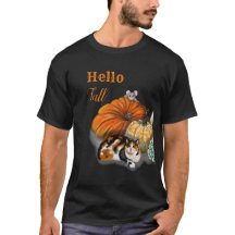 T-shirt d'automne avec chat et souris Whimsical