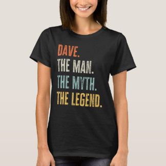 T-shirt Dave Le Meilleur, Homme Myth Légende, Drôle Nom Da