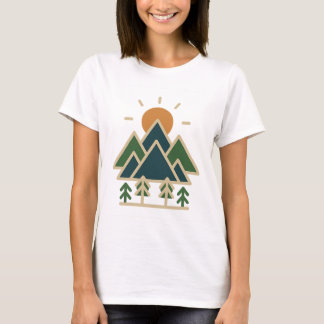 T-shirt d'aventure pour les montagnes géométriques