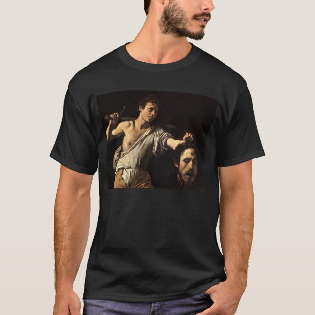 T-shirt David avec la tête de Goliath, Caravaggio (Devant)