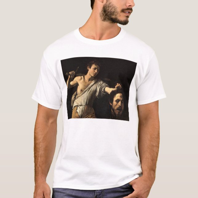 T-shirt David avec la tête de Goliath, Caravaggio (Devant)
