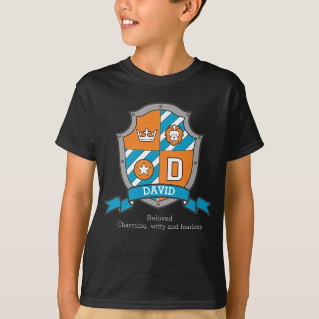 T-shirt David Boys D nom & signification chevaliers boucli (Devant)