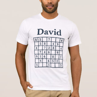 T-shirt David Sudoku Puzzle – Édition Classique Bleu Marin