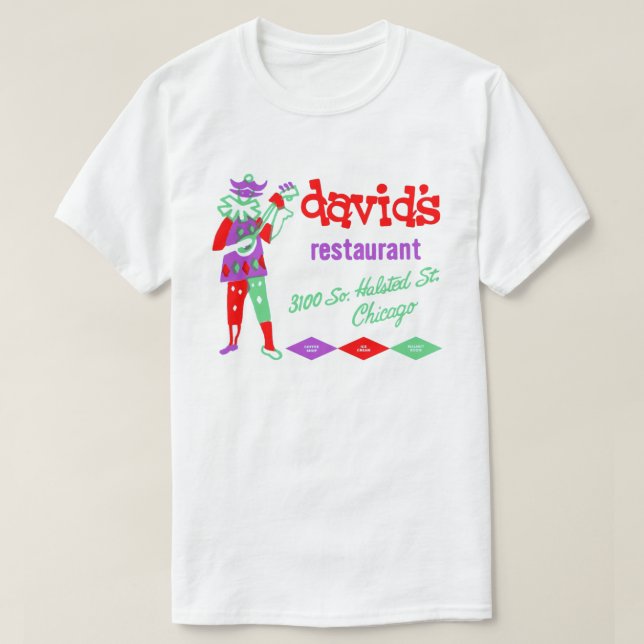 T-shirt David's Restaurant, Bridgeport, Chicago, IL (Design devant)