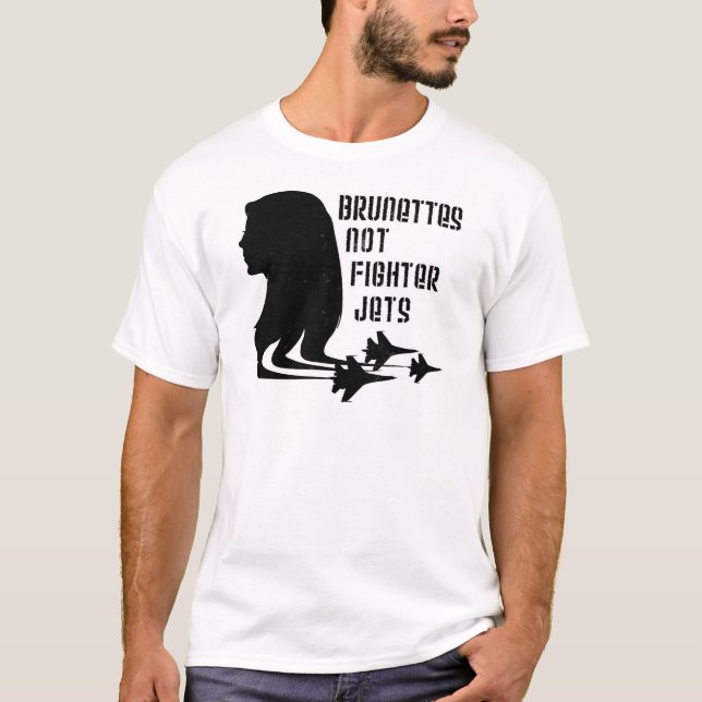 T-shirt d'avions de chasse de brunes pas (Devant)