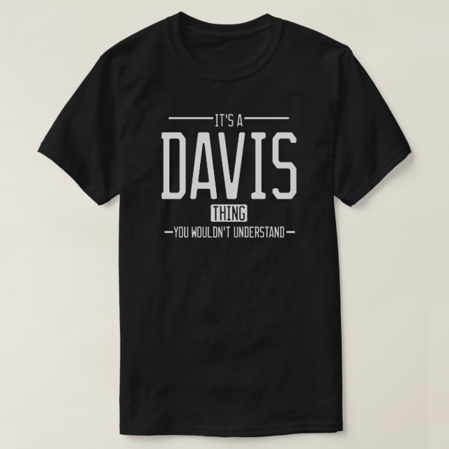 T-shirt Davis drôle nom de famille drôle (Design devant)