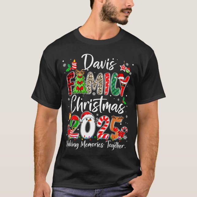 T-shirt Davis Family Christmas 2025 Matching Pjs Xmas Squa (Devant)