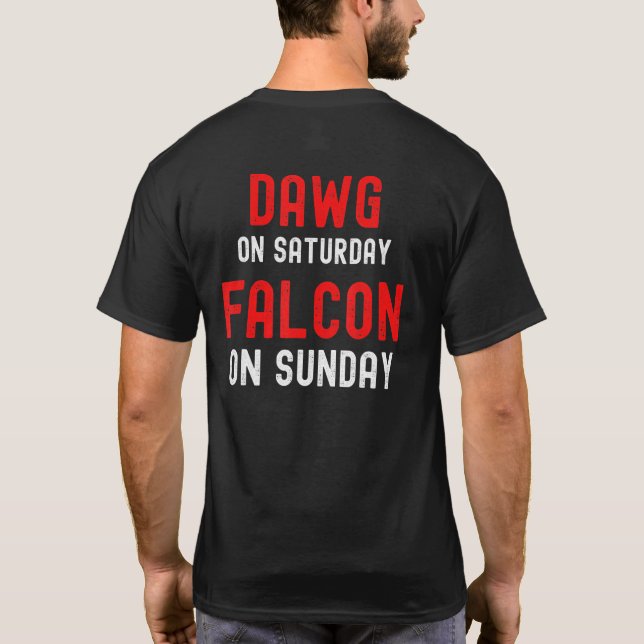 T-shirt Dawg Le Samedi Falcon Le Dimanche Atlanta Dist (Dos)