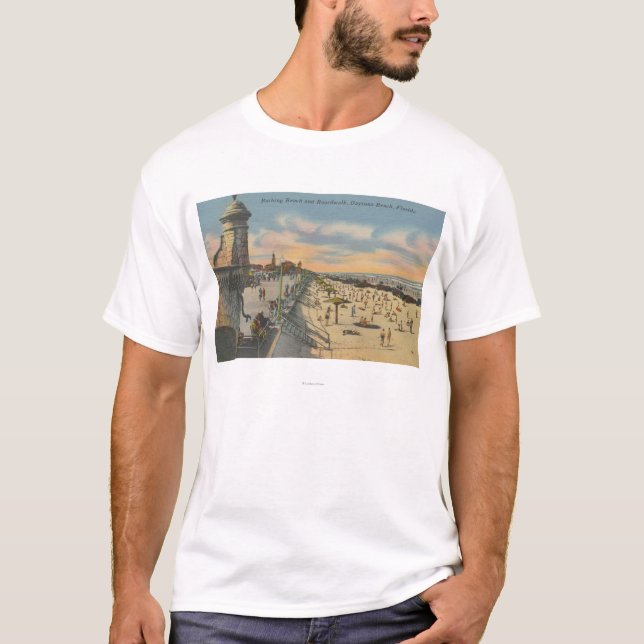 T-shirt Daytona Beach, FL - vue de promenade de plage (Devant)