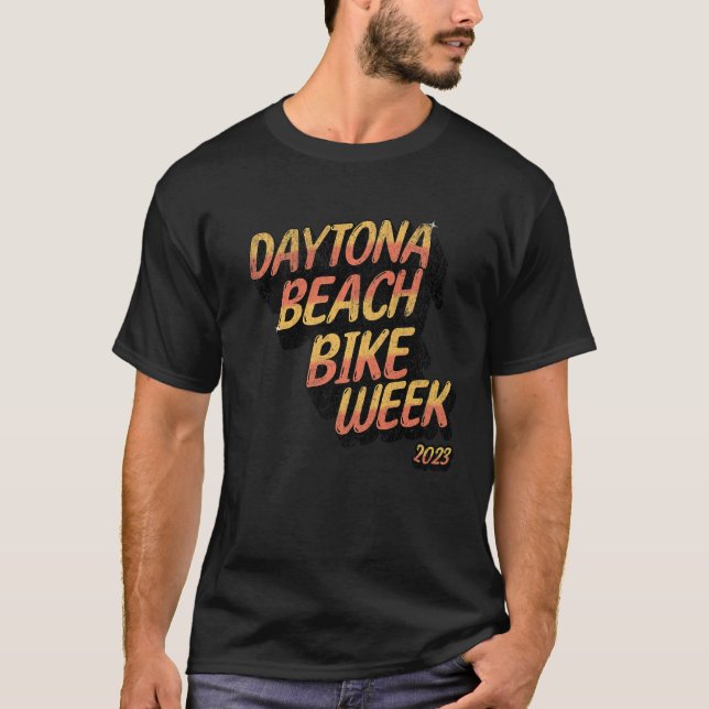 T-SHIRT DAYTONA BEACH VÉLO WEEK 2023 BON STYLE DE TEMPS EN (Devant)