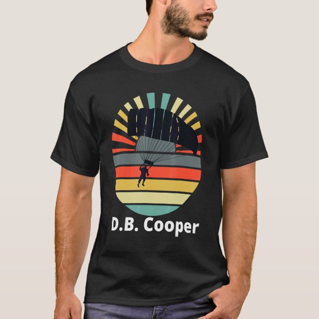 T-shirt Db Cooper Skydiving Retro Sunset Appareils (Devant)