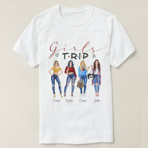 T-shirt DC Chemise De Voyage Personnalisée Filles, Cadeau 