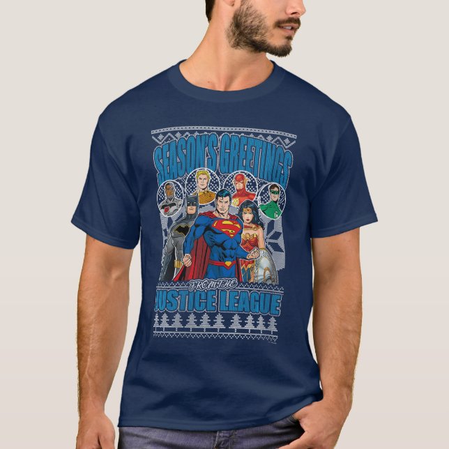 T-shirt DC Comics Christmas Seasons Greeting Ugly Sweater  (Devant)
