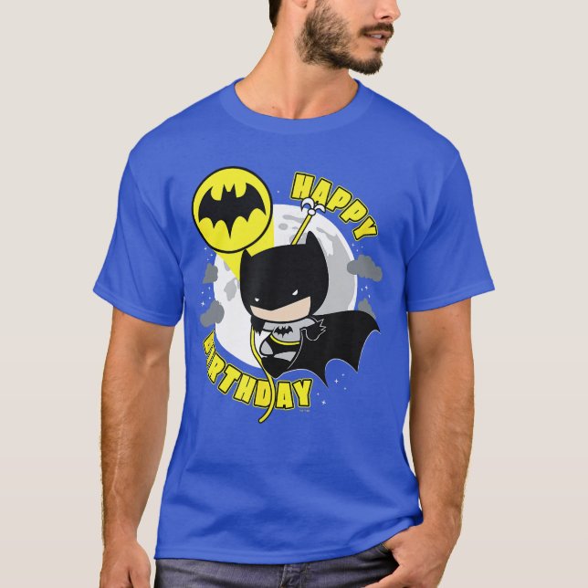 T-shirt DC Comics Justice League Happy Birthday Chibi Batm (Devant)