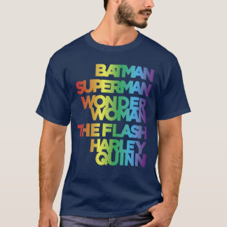 T-shirt DC Comics Pride Justice League Rainbow Name Stack 
