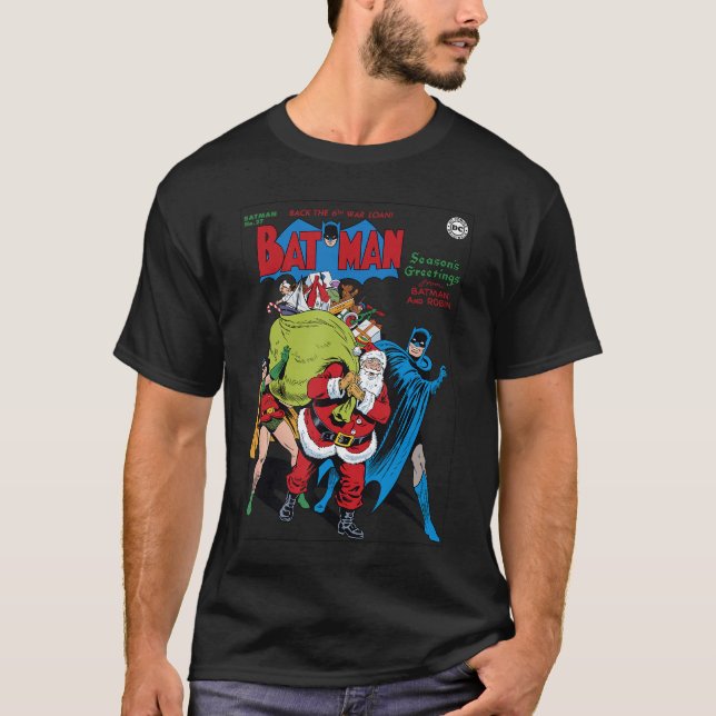 T-shirt DC Comics Seasons Greetings From Batman And Robin  (Devant)