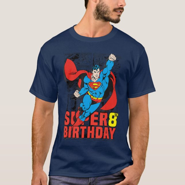 T-shirt DC Comics Superman Super 8th Birthday Comic retro (Devant)