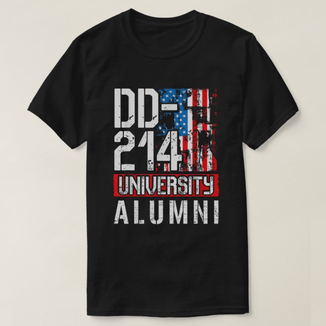 T-shirt DD-214 Alumni universitaire - Retraite des vétéran (Design devant)