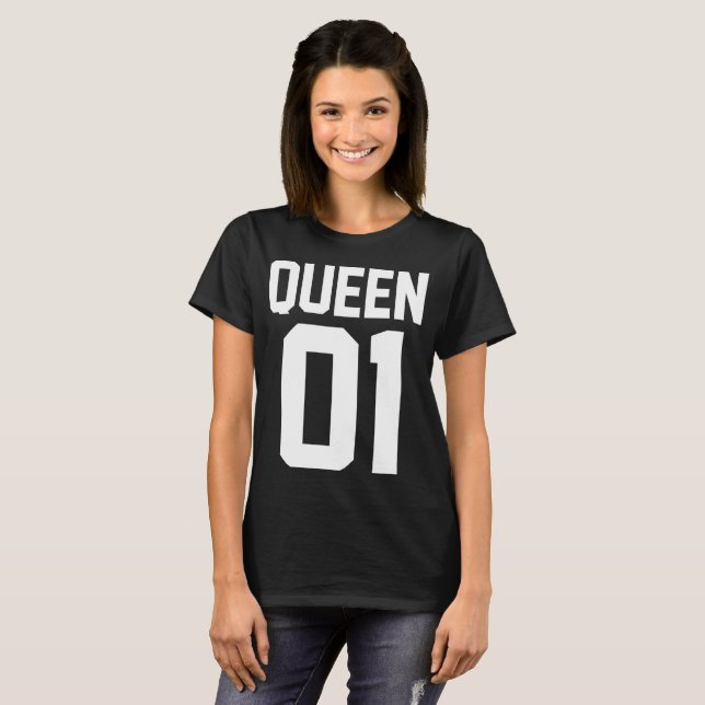 T-shirt de Amor for King pairs and Queen in Black (Front Full)