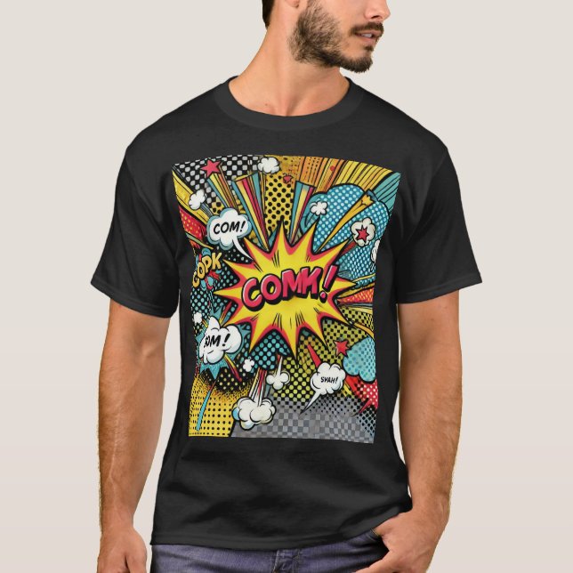 T-shirt de bande dessinée Pop Art - Gras Retro Des (Devant)