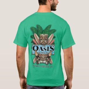 T-shirt de bar et grill de Tiki d'oasis (couleur)