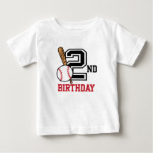 T-shirt de base-ball pour bébé personnalisé 2e ann