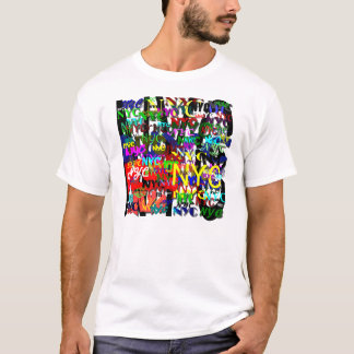 T-shirt de base blanc des hommes de graffiti de