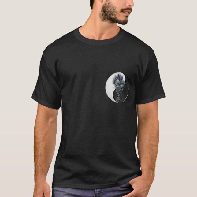 T-shirt de base de dragon chinois de Yin Yang (Devant)