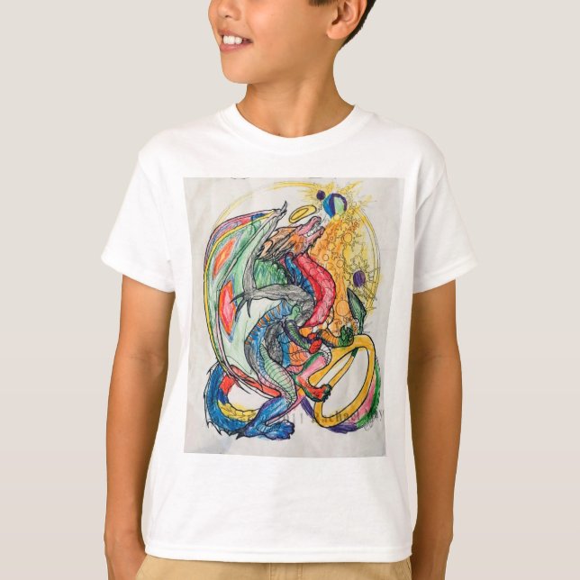 T-shirt de base des enfants Dragon (Devant)